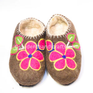 Felt Flower Needling Slippers | Felt Products | Handmade in Nepal