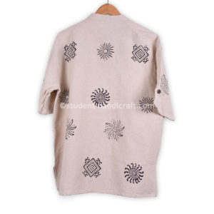 Cotton Block Print Coconut skin Button Shirt | Kurtha | Handmade in Nepal