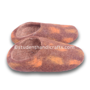 Felt Brown Woolen Shoes | Felt Products | Handmade in Nepal