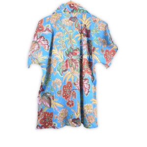 Cotton Flower Print Half Sleeve Kurtha | Kurtha | Handmade in Nepal