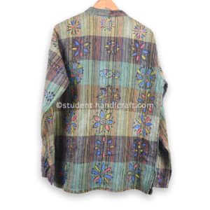 Cotton Flower Block Print Dharkey Kurtha | Kurtha | Handmade in Nepal