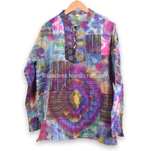 Pure Cotton Dramatic Tiedie Patch Kurtha