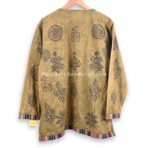 Bhutani Stripe Block Print Cotton Kurtha | Kurtha | Handmade in Nepal