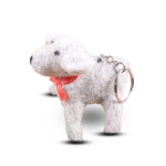 Felt White Dog Key Ring
