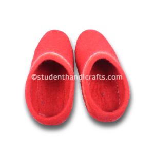 Felt Dark Red Woolen Shoes | Felt Products | Handmade in Nepal