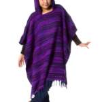Purple Unisex Woolen Poncho