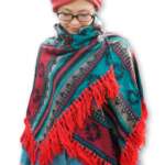 Red Yak Wool Shwal Poncho