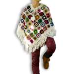 Woolen Crochet Flower Poncho