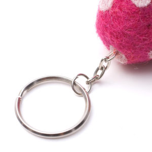Pink Design Felted Key Ring | Felt Products | Handmade in Nepal