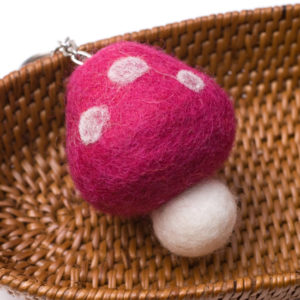 Pink Design Felted Key Ring | Felt Products | Handmade in Nepal