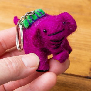 Elephant Design Felt Key Ring | Felt Products | Handmade in Nepal