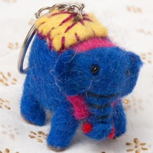Elephant Design Felt Key Ring | Felt Products | Handmade in Nepal