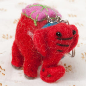 Elephant Design Felt Key Ring | Felt Products | Handmade in Nepal