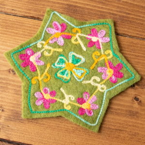 Felt floral coaster | Felt Products | Handmade in Nepal