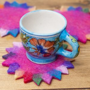 Sun Design Felt Coaster | Felt Products | Handmade in Nepal