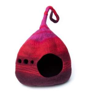 Red Felted Cat Cave