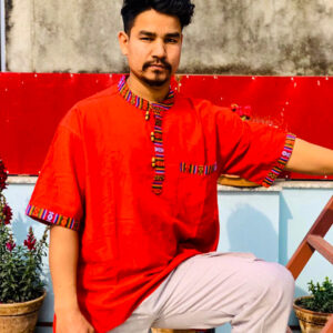 Red Cotton Kurtha | Kurtha | Handmade in Nepal