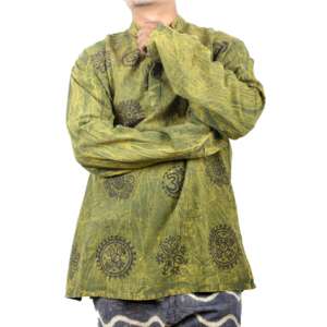 Flower Printed Green Kurtha
