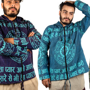Text Printed Cotton Jacket | Cotton Jackets | Handmade in Nepal