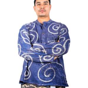 White Line Blue Kurtha