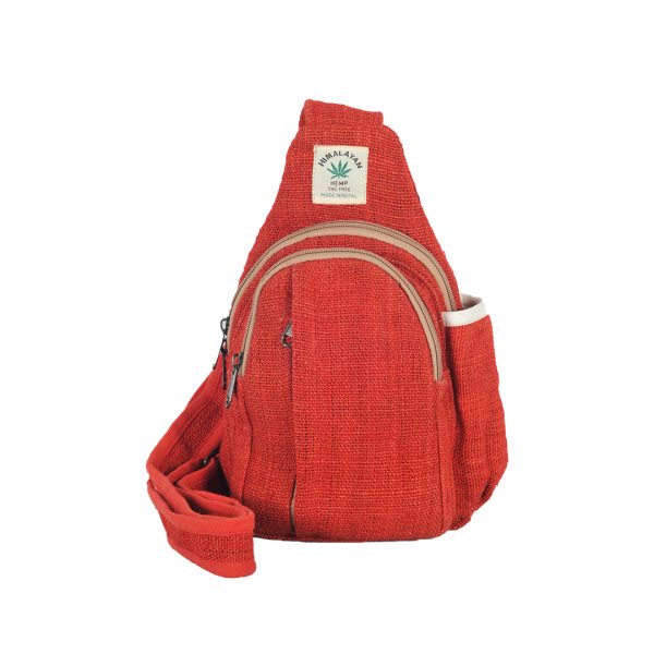 100% Hemp Crossbody Bag, Red