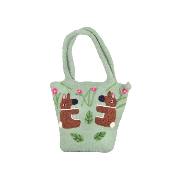 Horse-Duo Felt Purse