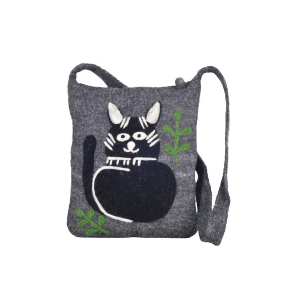 Black Cat Felt Purse