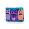Trio of Cats Felt Purse, Blue