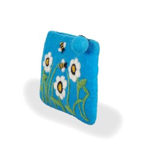 Bee Felt Purse, Blue