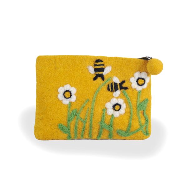 Bee Felt Purse, Yellow