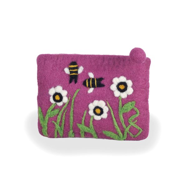 Bee Felt Purse, Pink