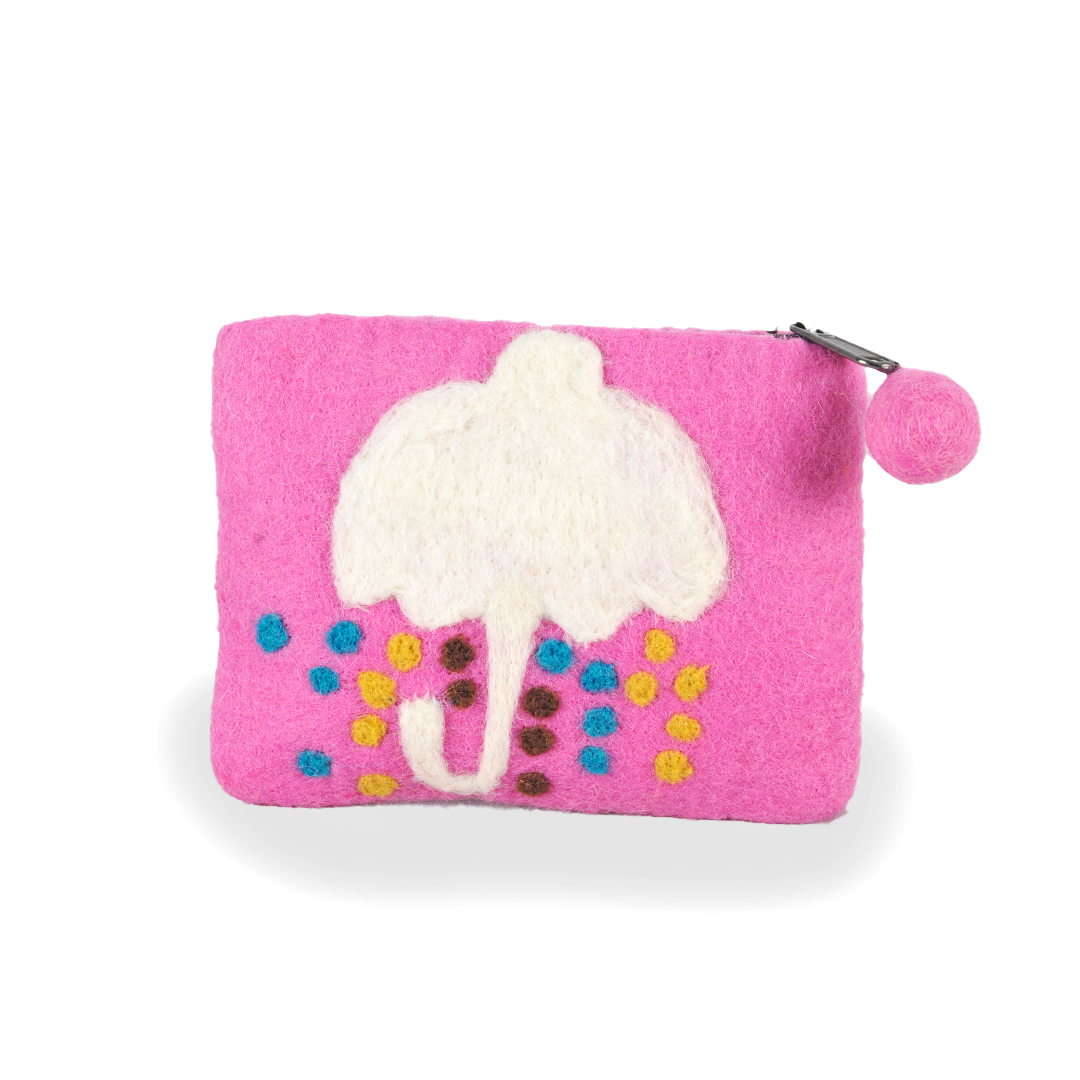 Colorful Umbrella Felt Purse