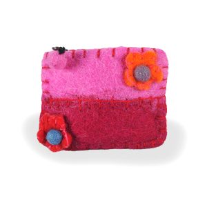Vibrant Flower Felt Purse