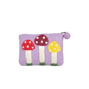 Whimsical Mushroom Felt Purse