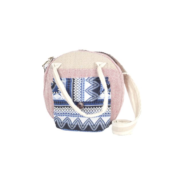 Hemp Brocade Cotton Round Handbag